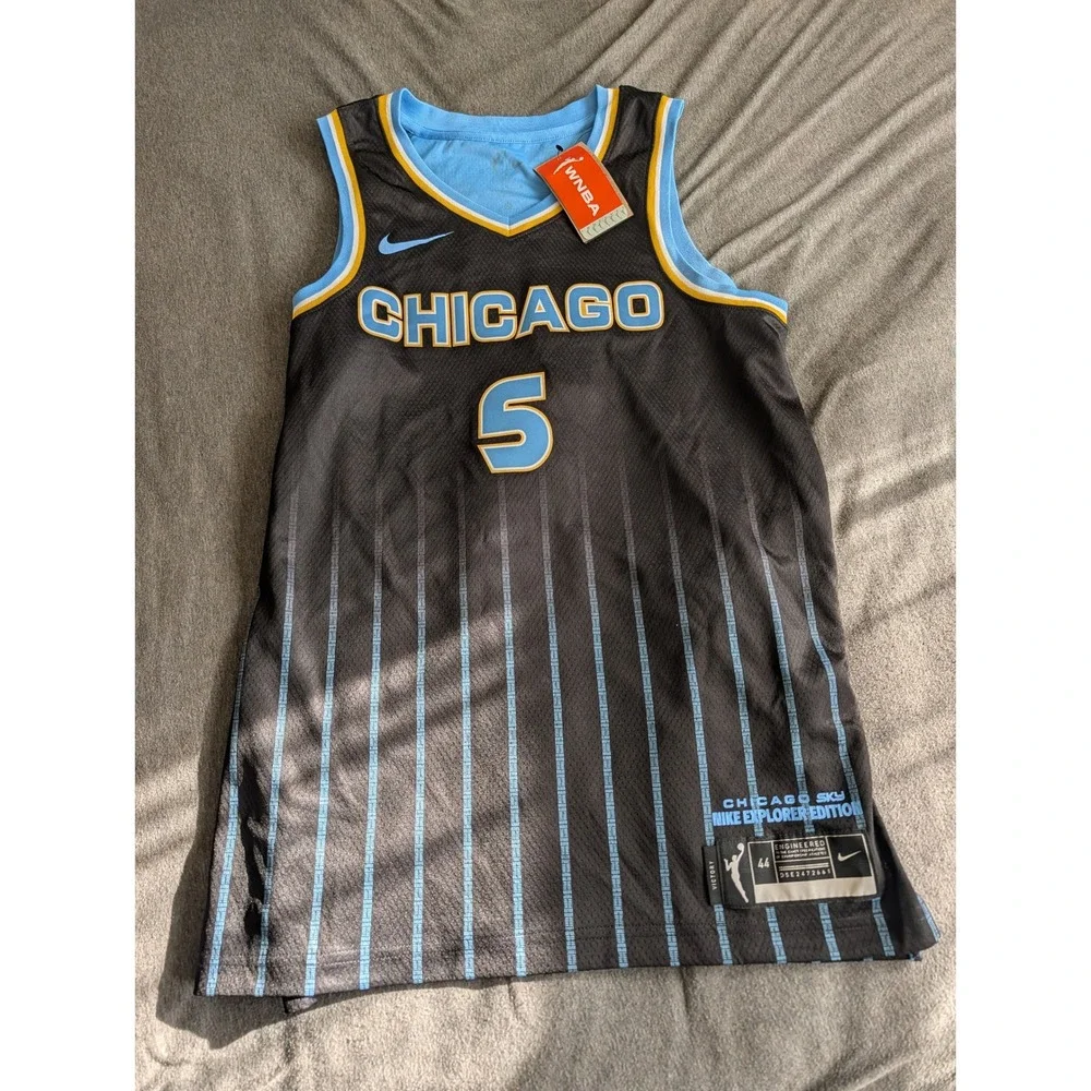 Nike Chicago Sky Angel Reese #5 WNBA Explorer Edition Jersey Black Blue Medium